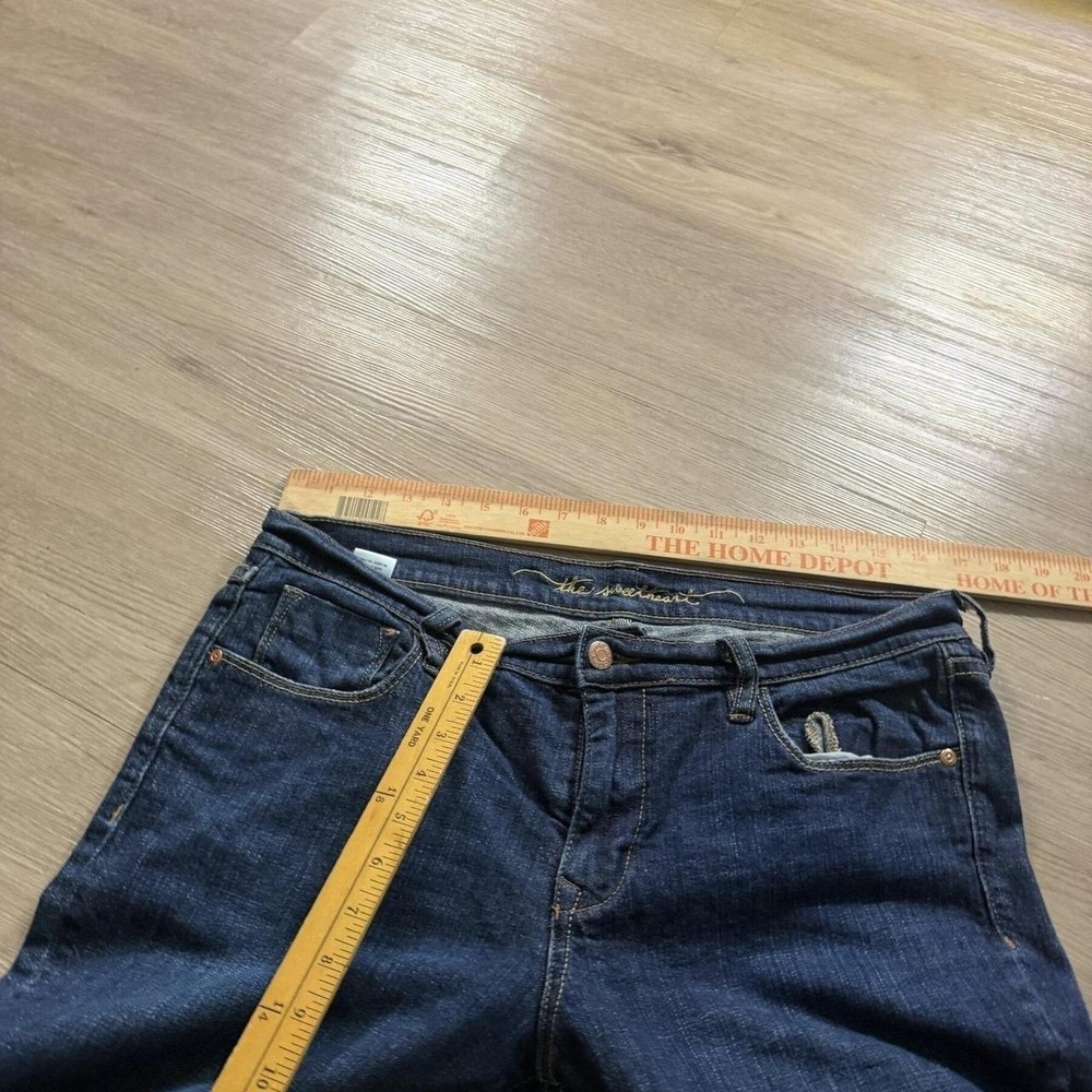 32x30 Blue Pleated Bootcut Flared Jeans Y2K Indie - Picture 4 of 6